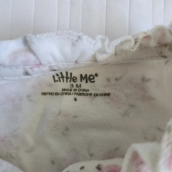 Little Me Pink Floral Footie - Picture 3 of 3